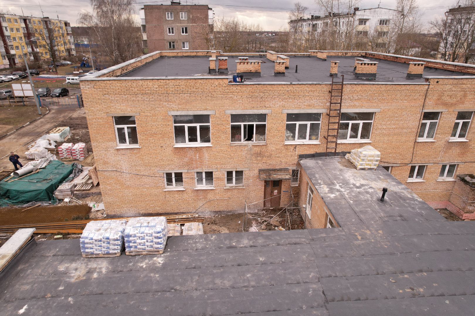 видео с коптера, капремонт детского сада 35 в богородском округе,