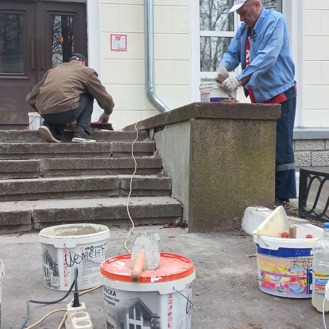 сергиев посад, дк гагарина, покраска лавочек, благоустройство,