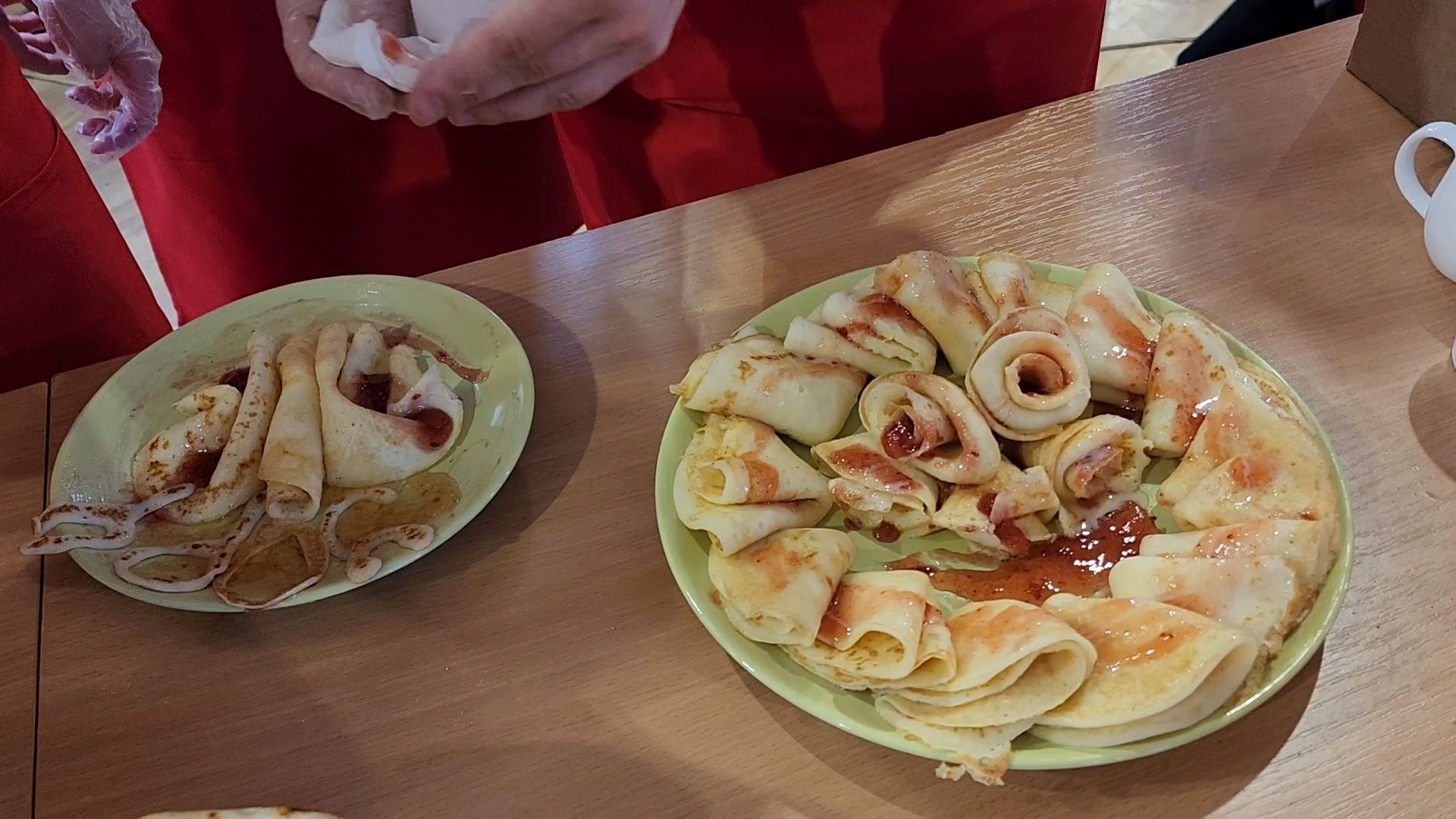 чехов, кулинарный поединок, выпекание блинов, межрегиональный форум, училища олимпийского резерва, здоровое питание, подготовка спортсменов, национальная кухня,