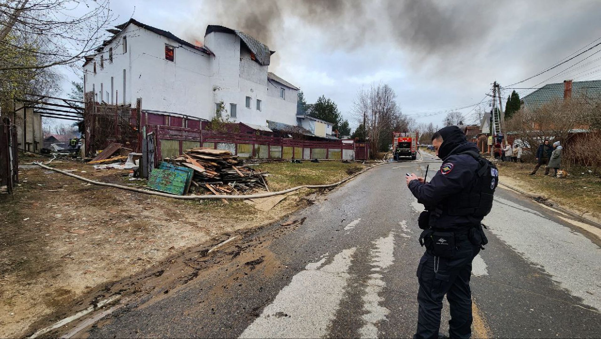 дмитров, пожар, чп на улице аллейная,