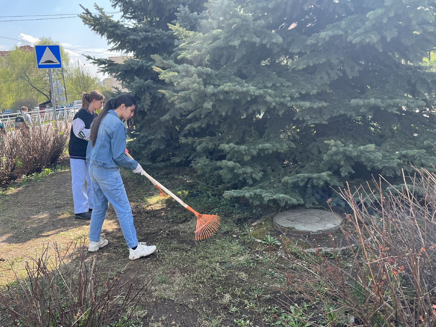 Химки, микрорайон Планерная, лицей №15, школа, дети, субботник, уборка