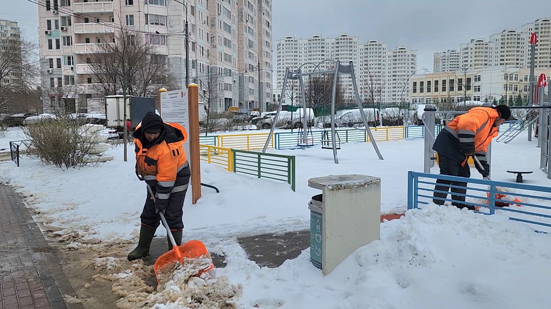 Подольск, Благоустройство, Последствия снегопада, Коммунальщики,