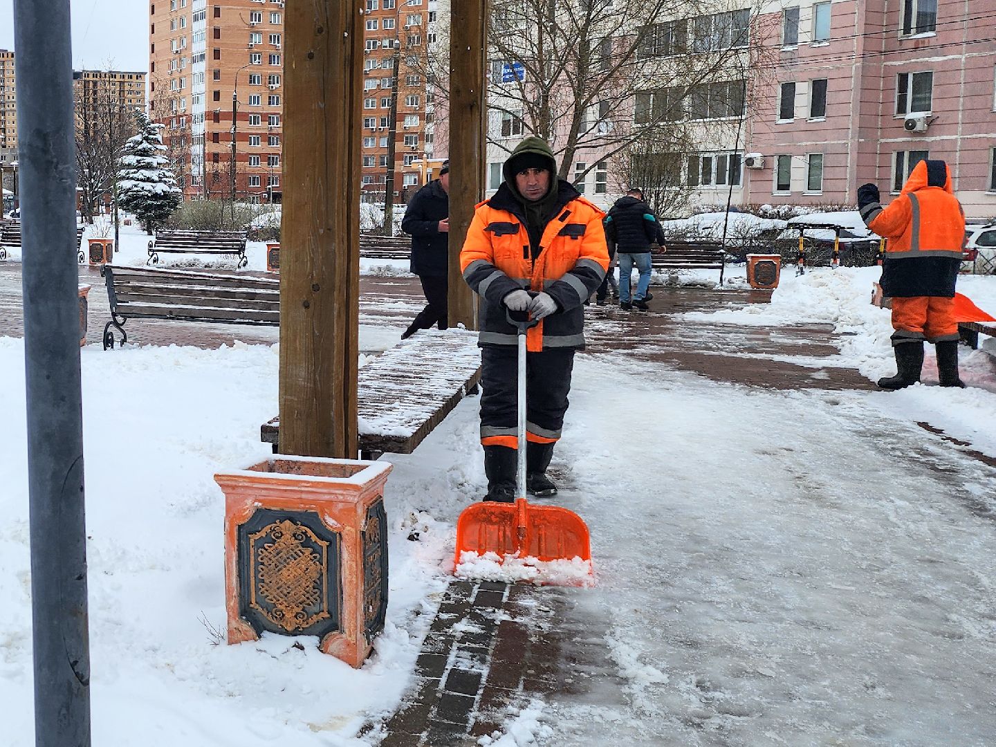 Подольск, Благоустройство, Последствия снегопада, Коммунальщики,