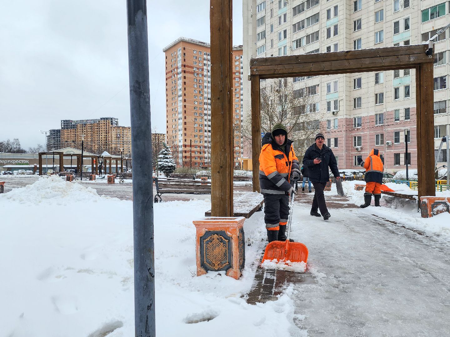 Подольск, Благоустройство, Последствия снегопада, Коммунальщики,