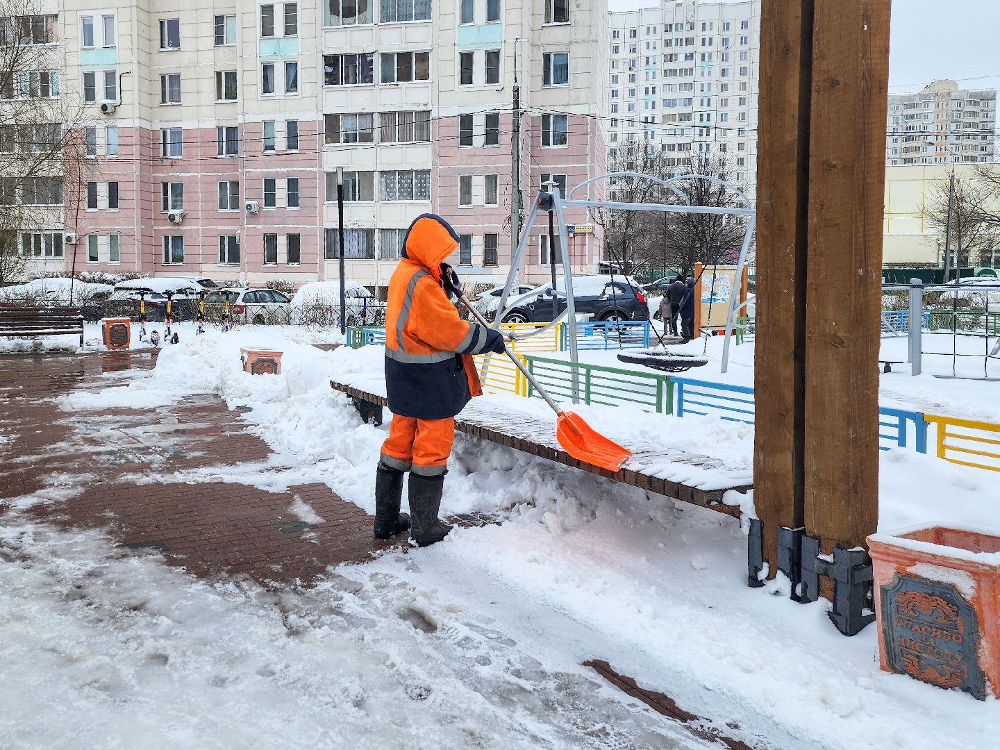 Подольск, Благоустройство, Последствия снегопада, Коммунальщики,