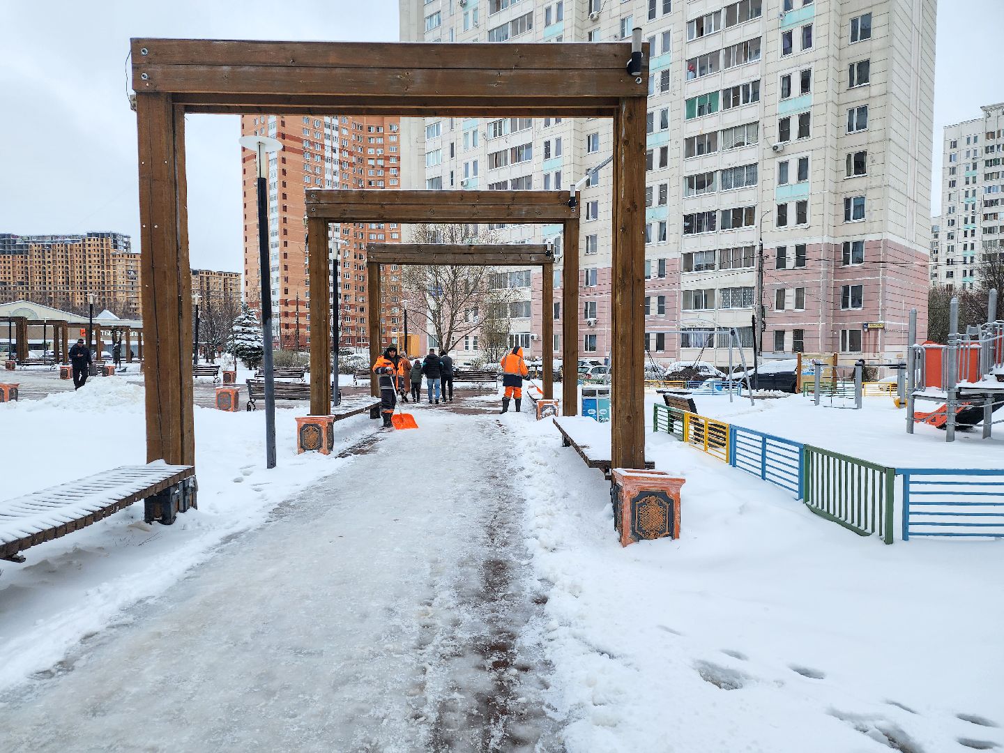 Подольск, Благоустройство, Последствия снегопада, Коммунальщики,