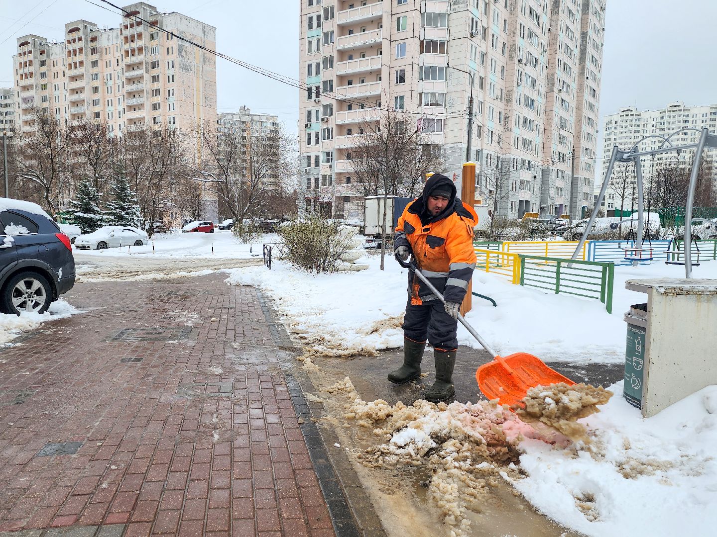 Подольск, Благоустройство, Последствия снегопада, Коммунальщики,