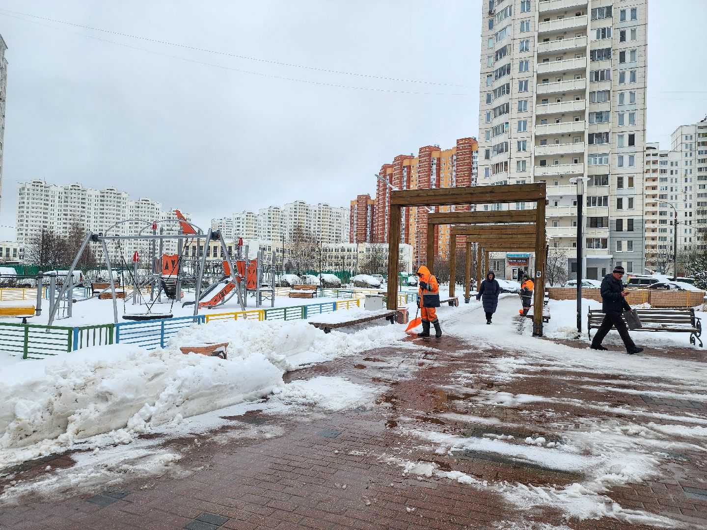 Подольск, Благоустройство, Последствия снегопада, Коммунальщики,