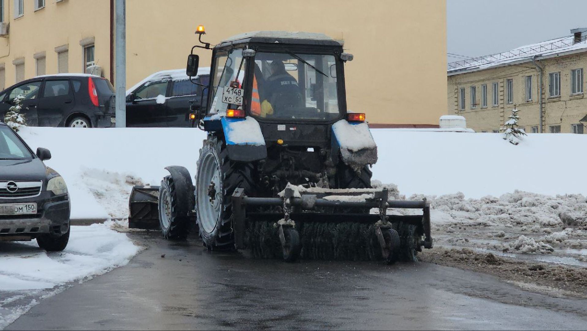 луховицы, уборка города от снега, аллея славы,