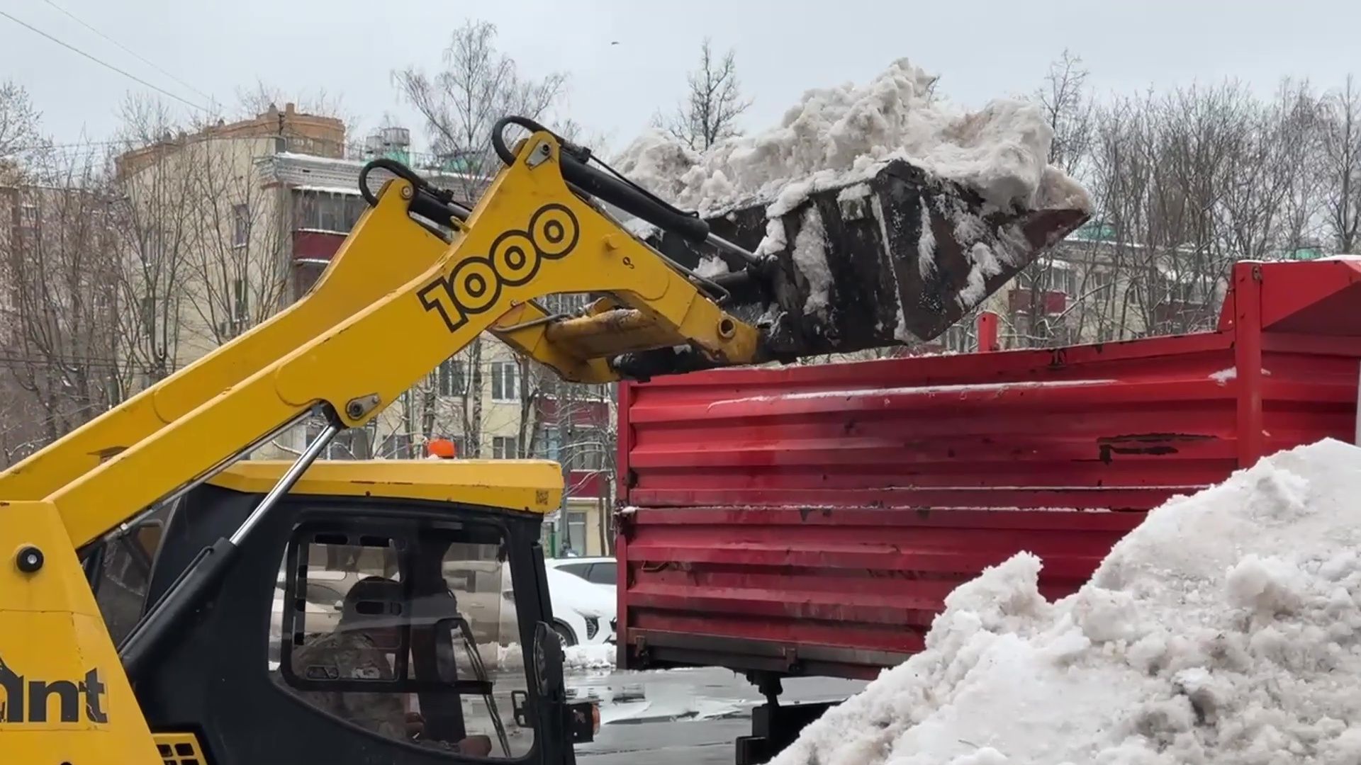 реутов, снег, снегопад, уборка, трактор бобкэт, снегопад зион,