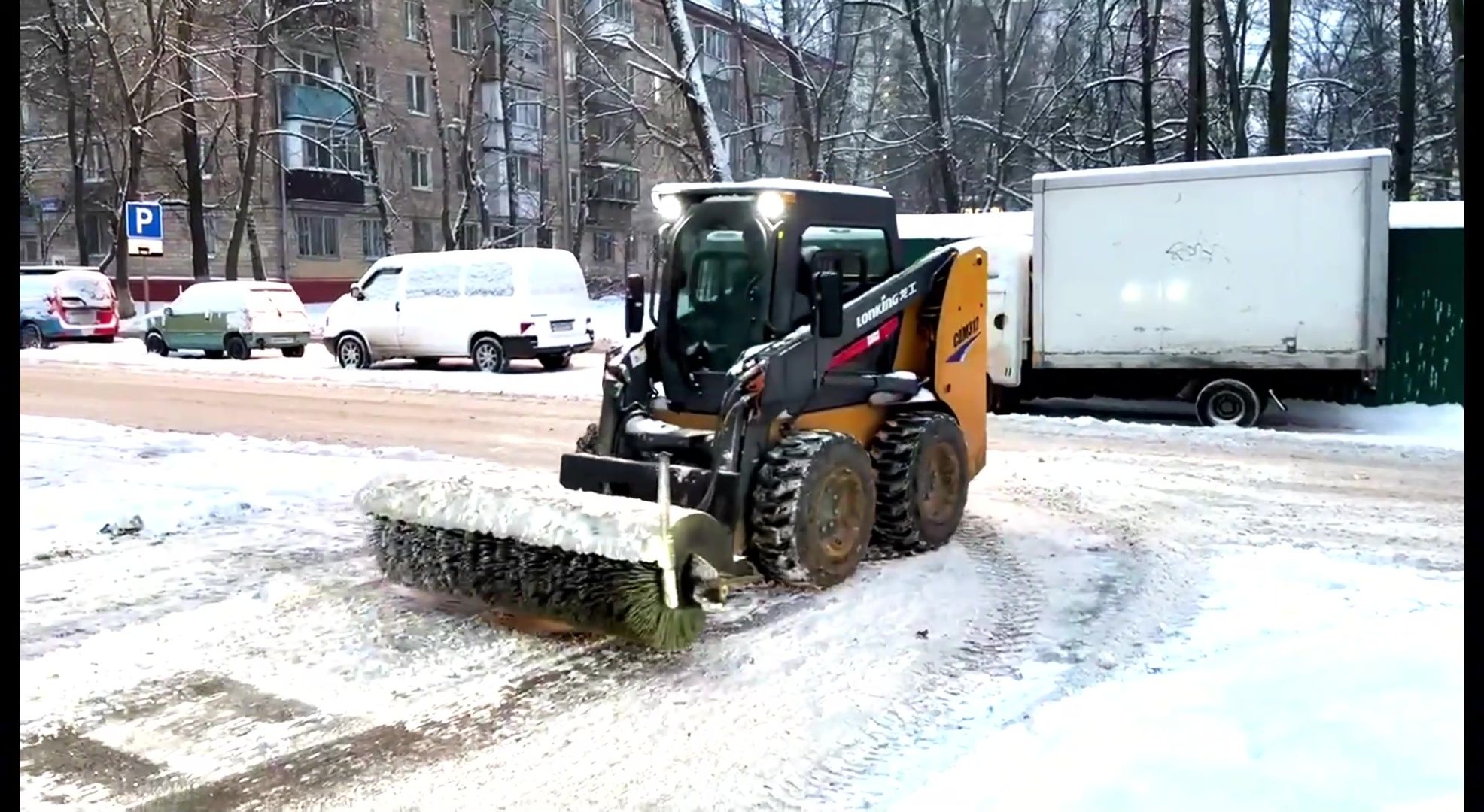 реутов, снег, снегопад, уборка, трактор бобкэт, снегопад зион,