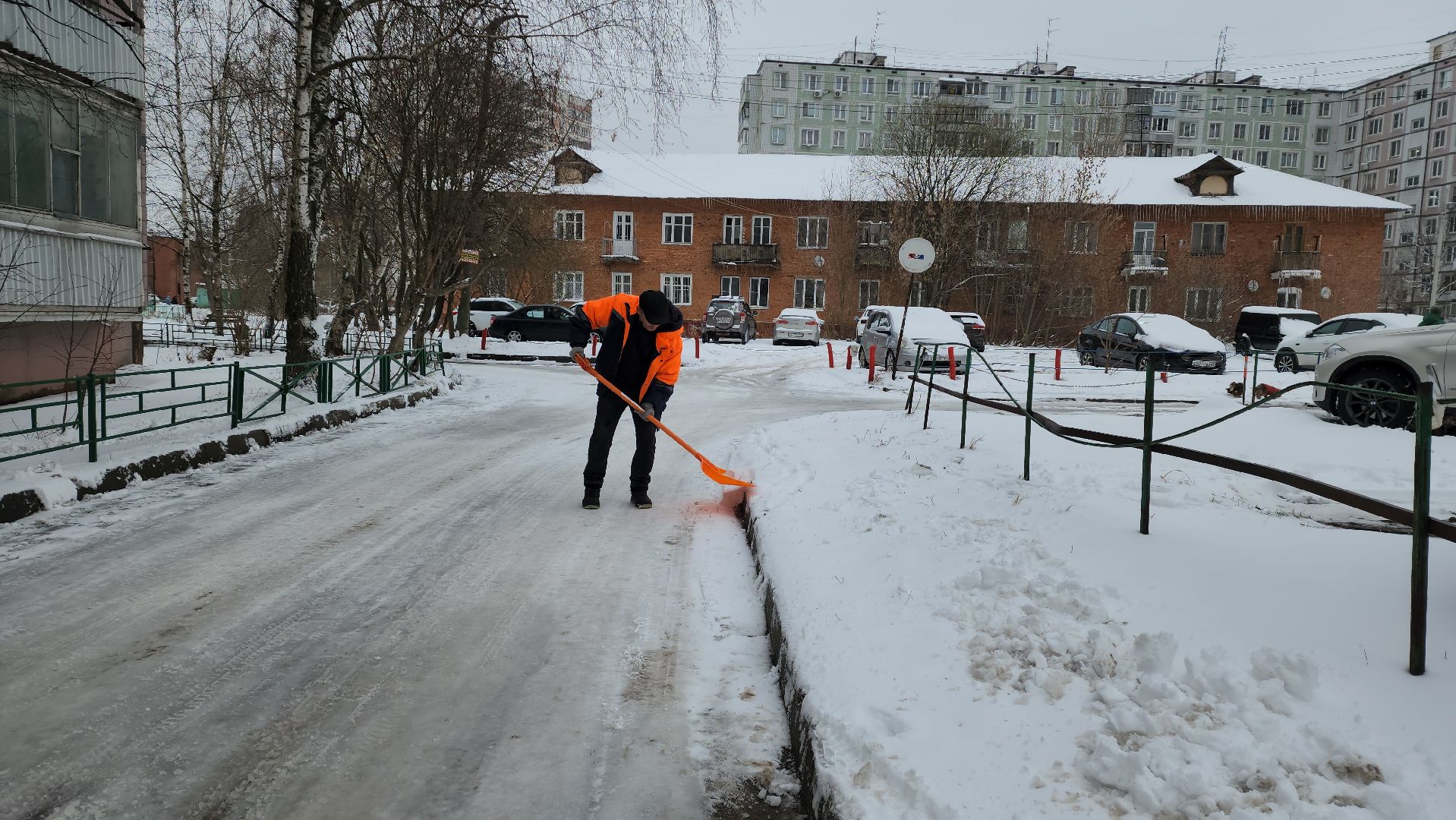 Уборка снега, Лобня, Снег,