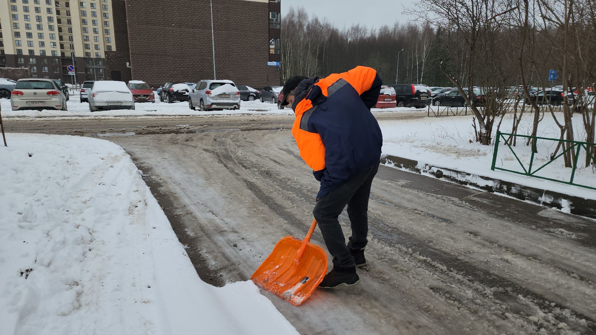 Уборка снега, Лобня, Снег,