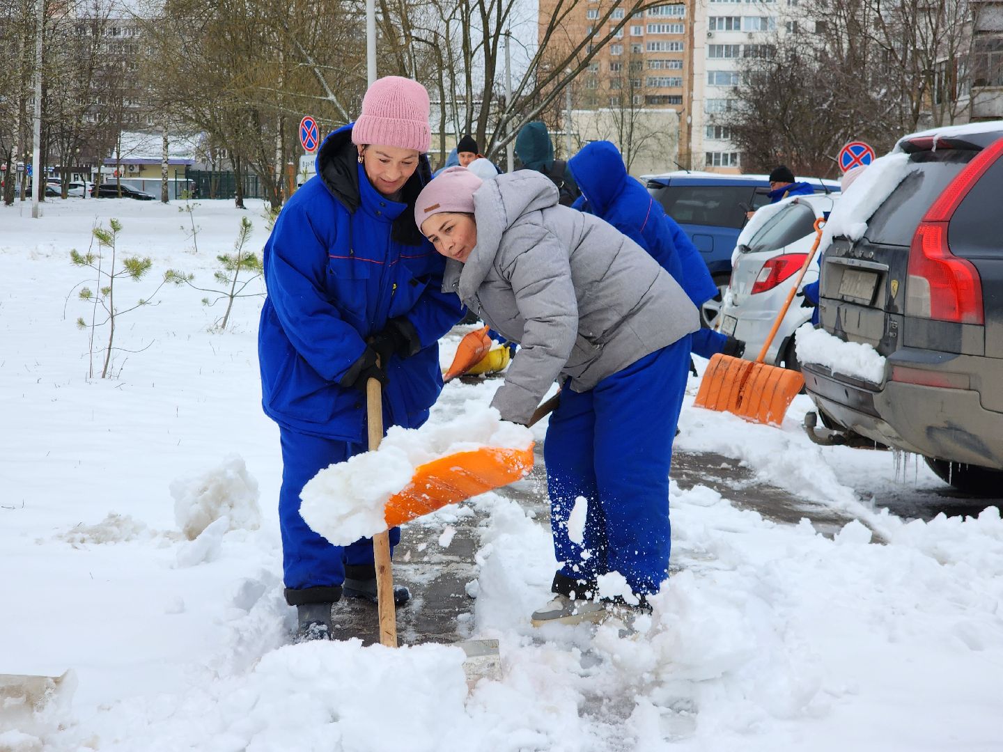фрязино, снегопад, уборка снега, дворники,