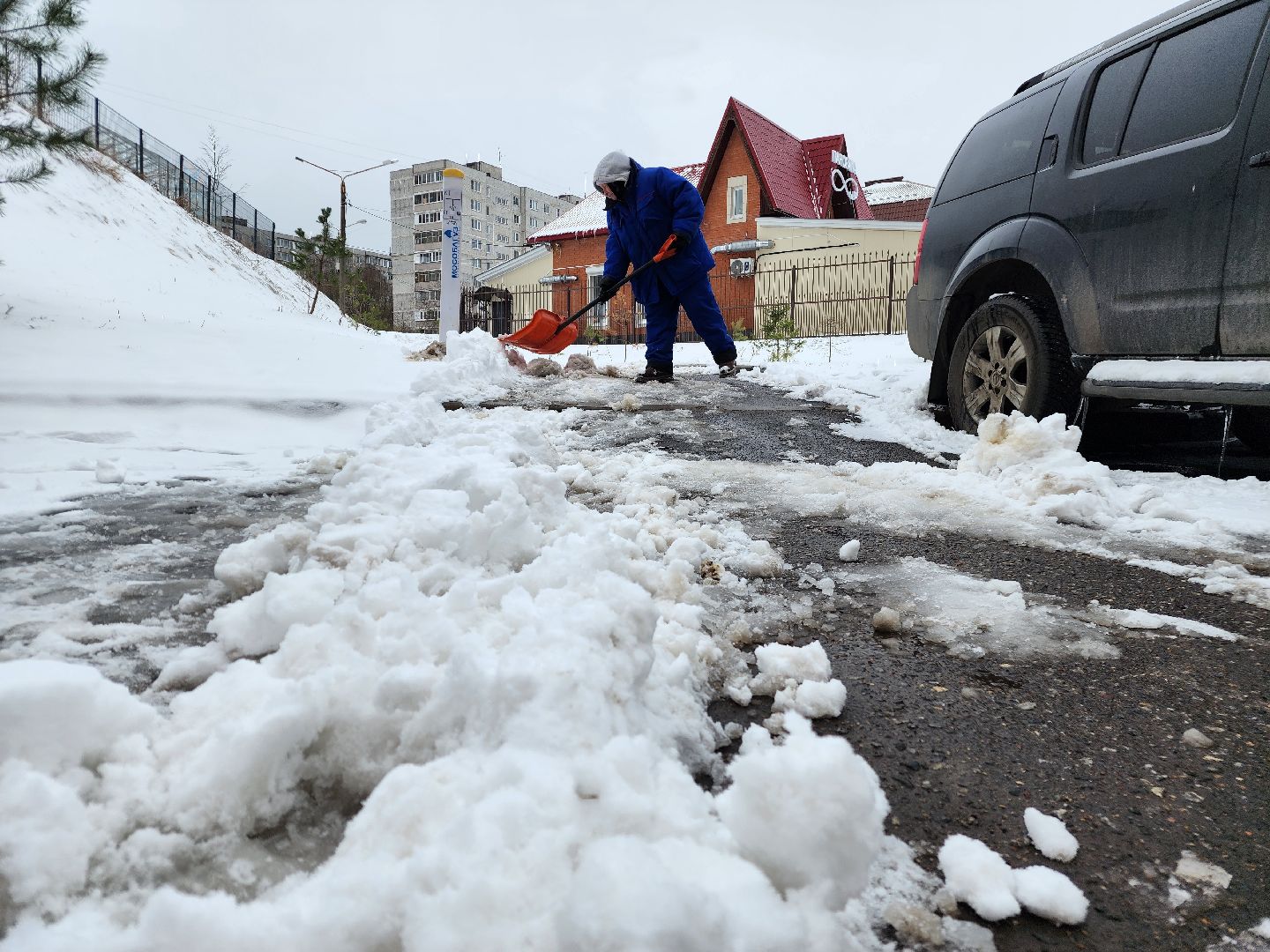 фрязино, снегопад, уборка снега, дворники,