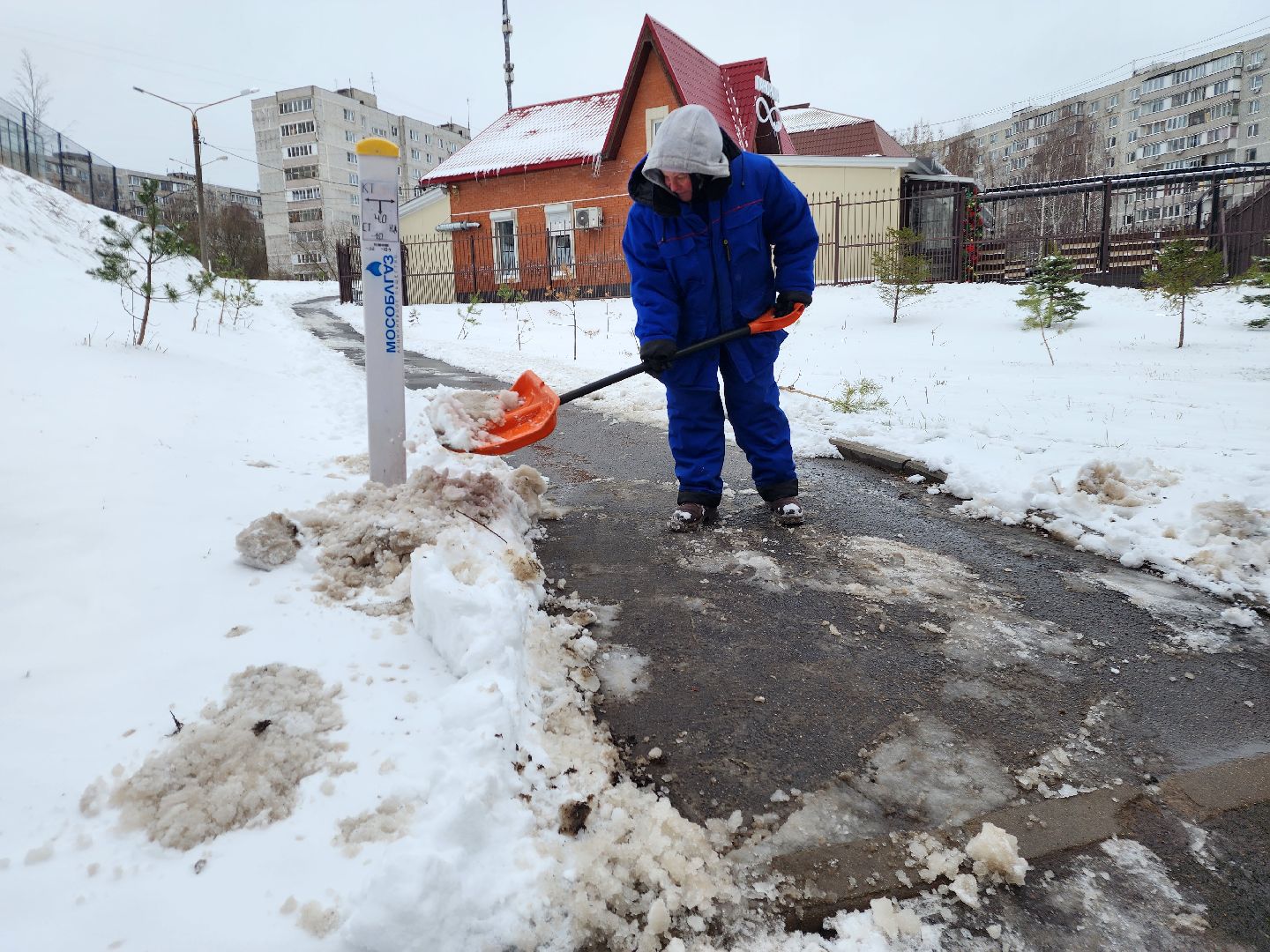 фрязино, снегопад, уборка снега, дворники,