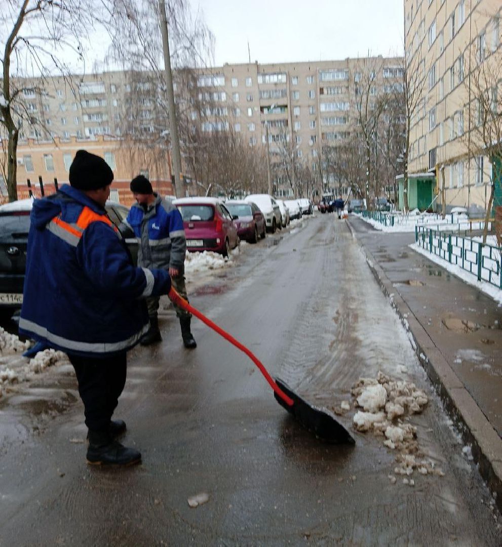 пушкино, коммунальные службы, уборка снега и наледи, микрорайон, западный, рабочие, ук,