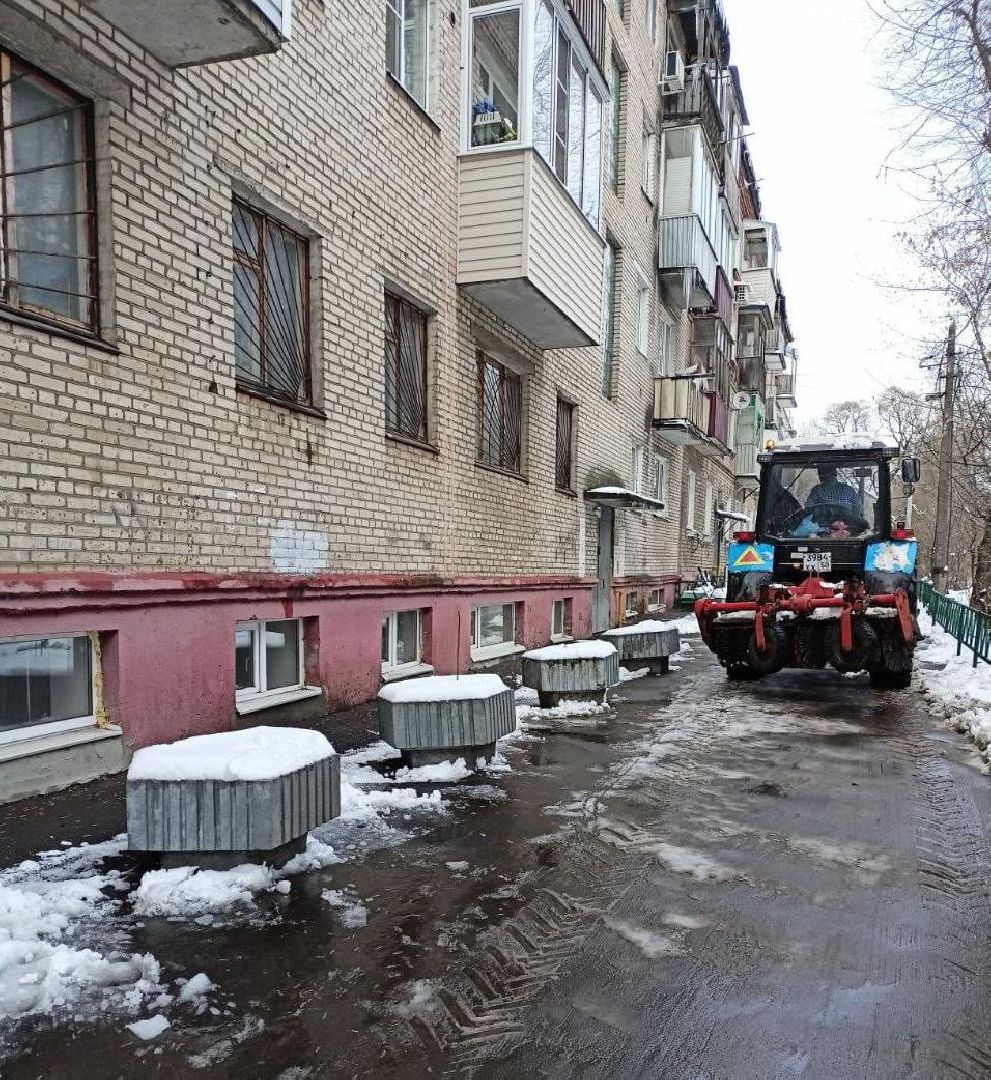 пушкино, коммунальные службы, уборка снега и наледи, микрорайон, западный, рабочие, ук,