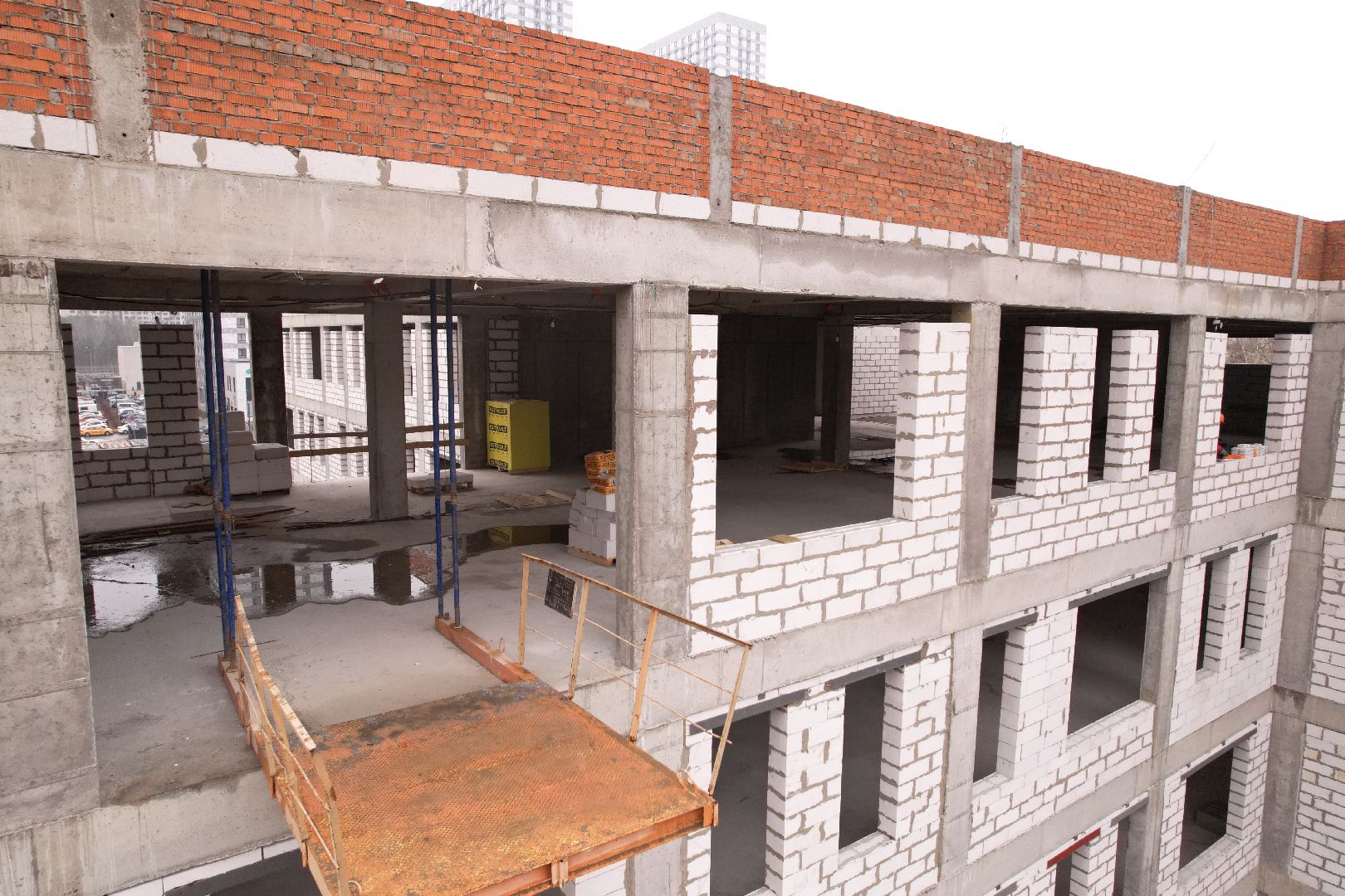 видео с коптера, школа и детский сад в котельниках, строительство в котельниках,