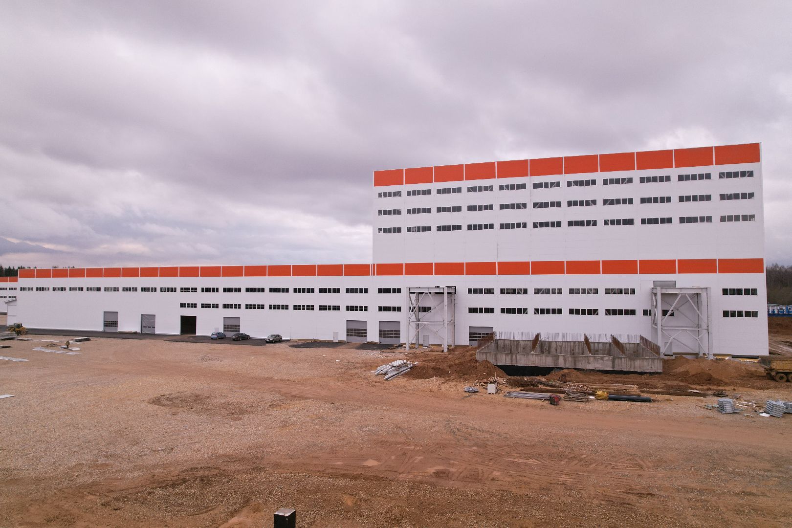 видео с коптера, строительство производственного предприятия в можайске,