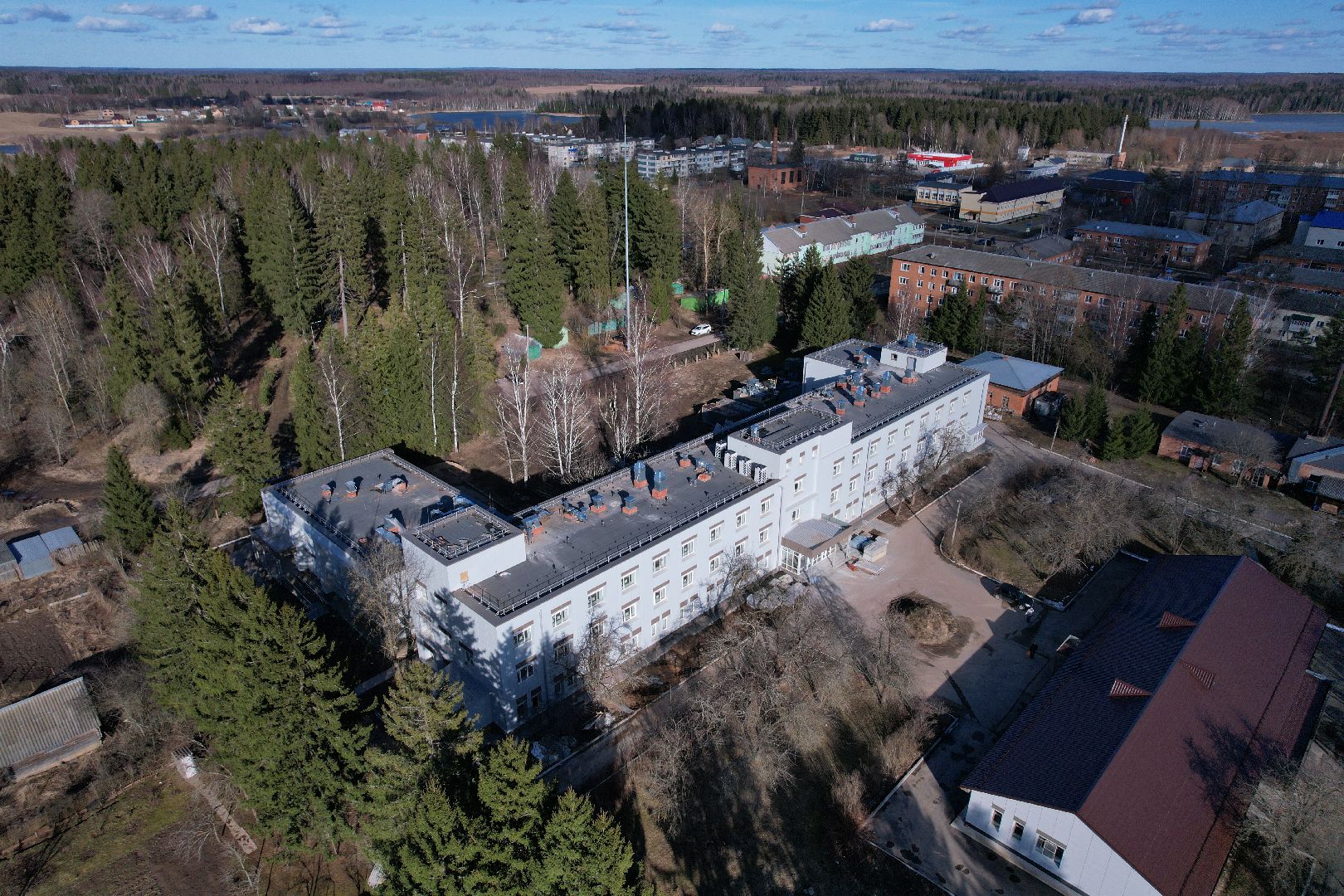 видео с коптера, волоколамская больница, строительство осташевского отделения, медицина волоколамска,