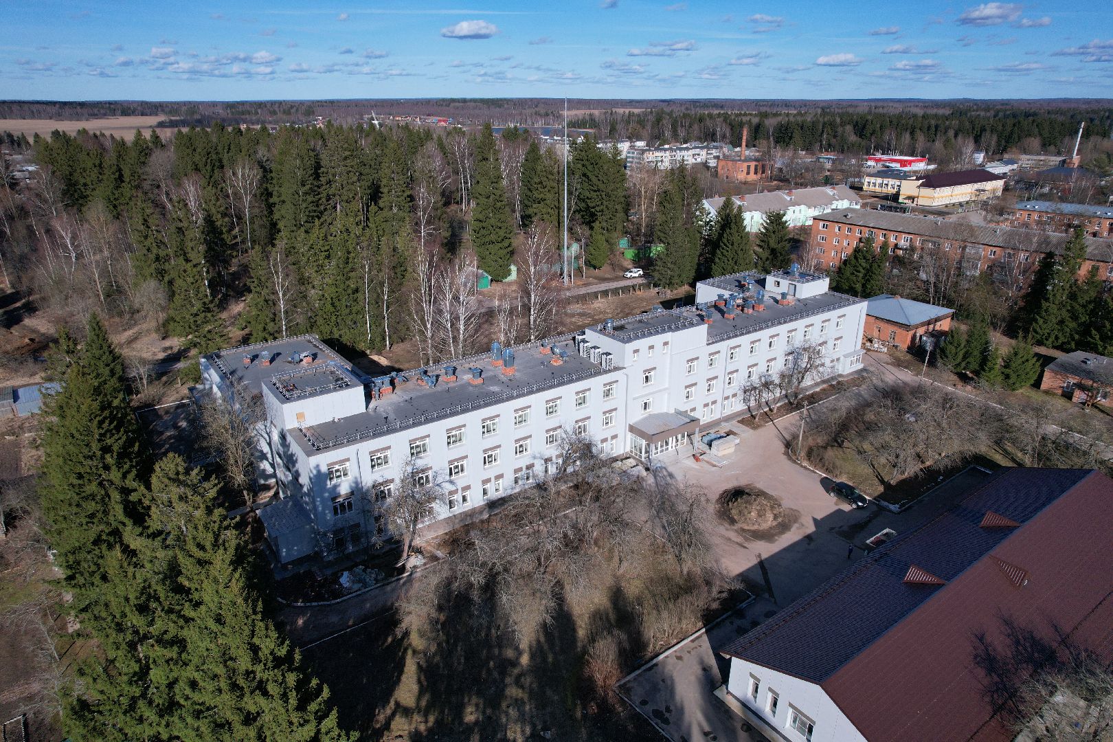 видео с коптера, волоколамская больница, строительство осташевского отделения, медицина волоколамска,