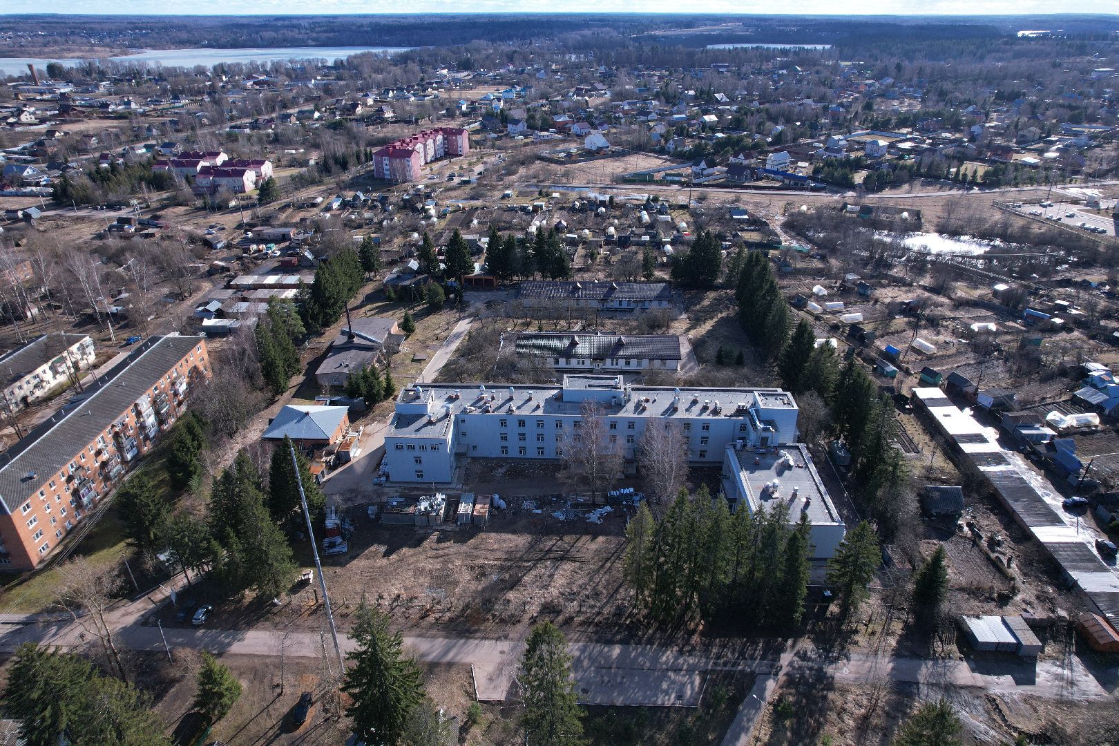 видео с коптера, волоколамская больница, строительство осташевского отделения, медицина волоколамска,