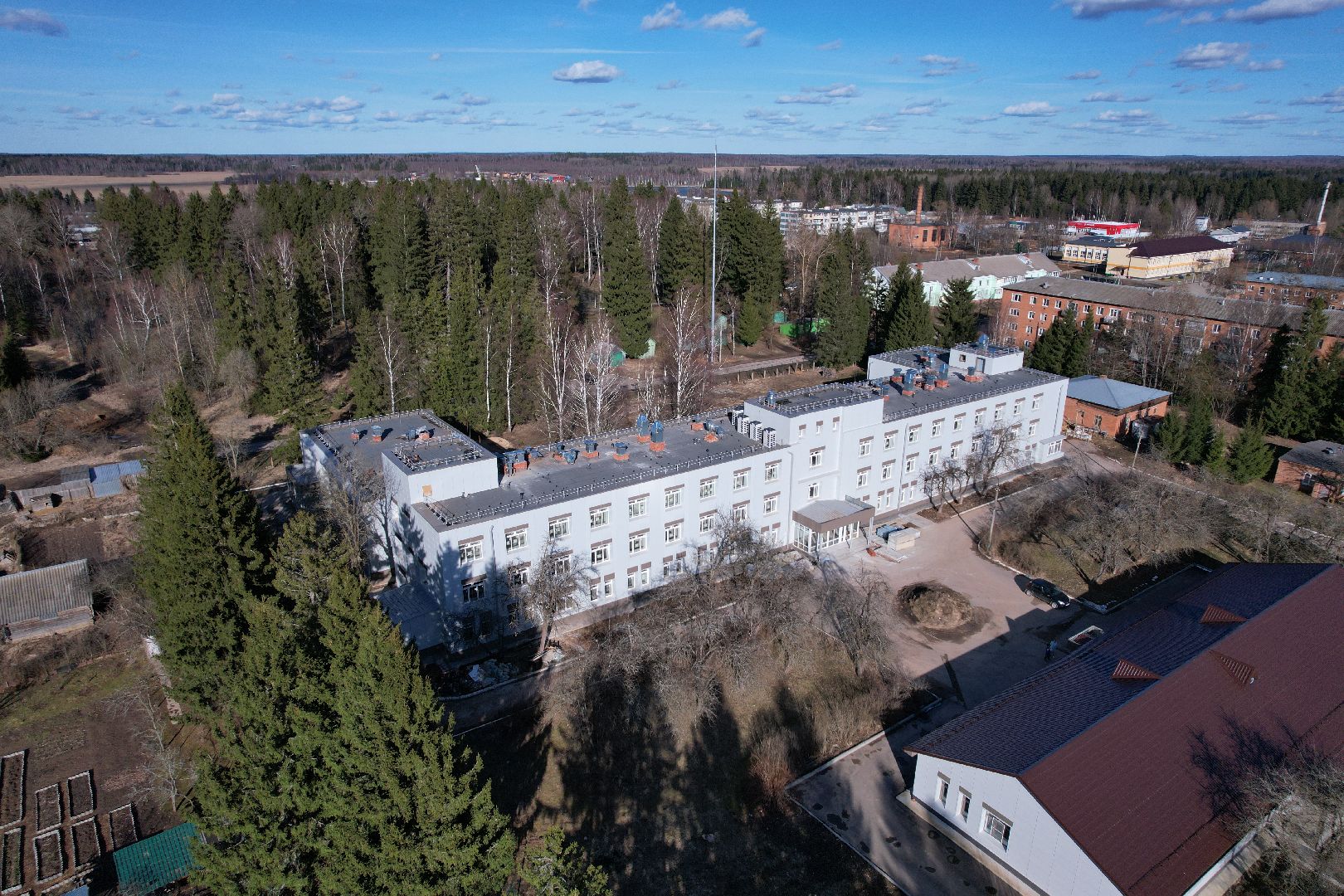 видео с коптера, волоколамская больница, строительство осташевского отделения, медицина волоколамска,