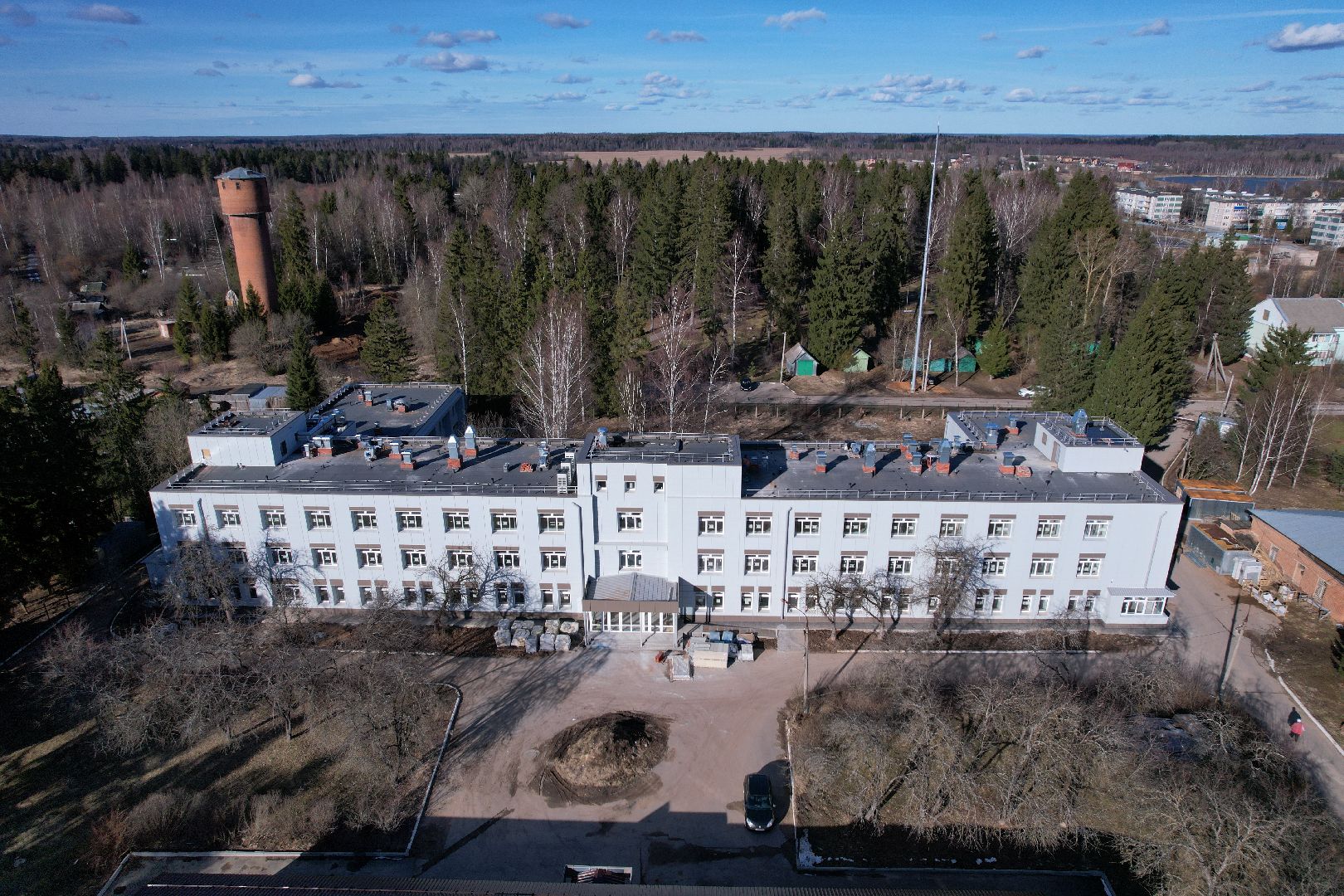 видео с коптера, волоколамская больница, строительство осташевского отделения, медицина волоколамска,