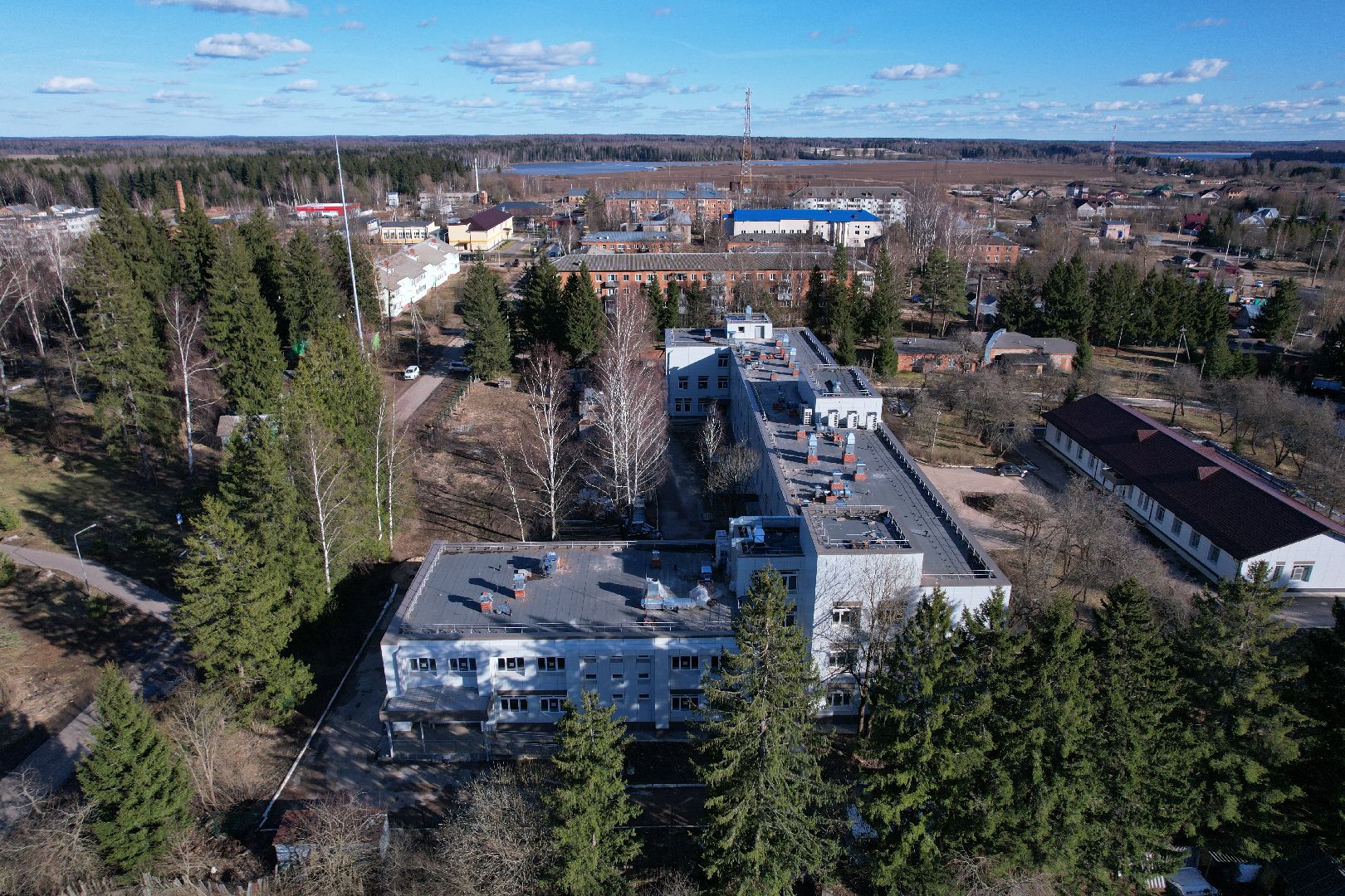 видео с коптера, волоколамская больница, строительство осташевского отделения, медицина волоколамска,