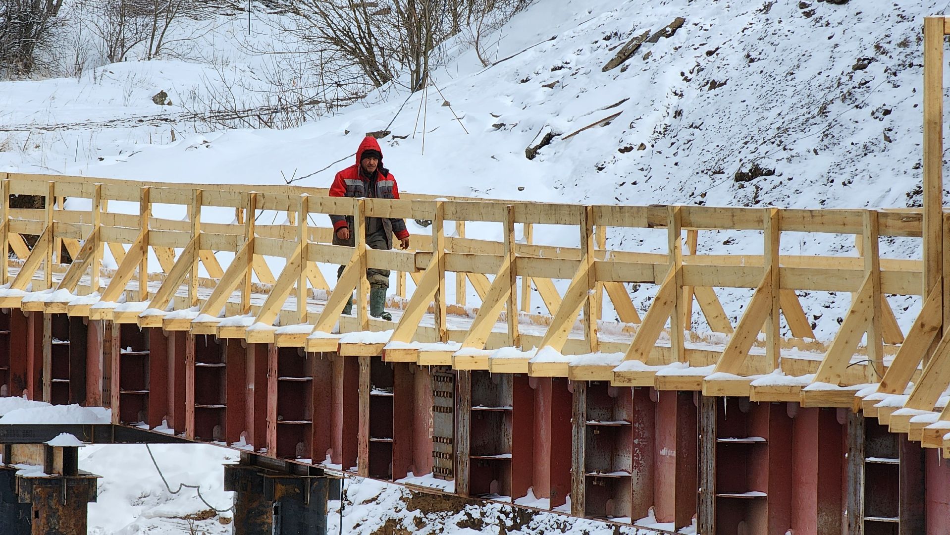 Ремонт моста, Транспорт, Поречье, Руза,