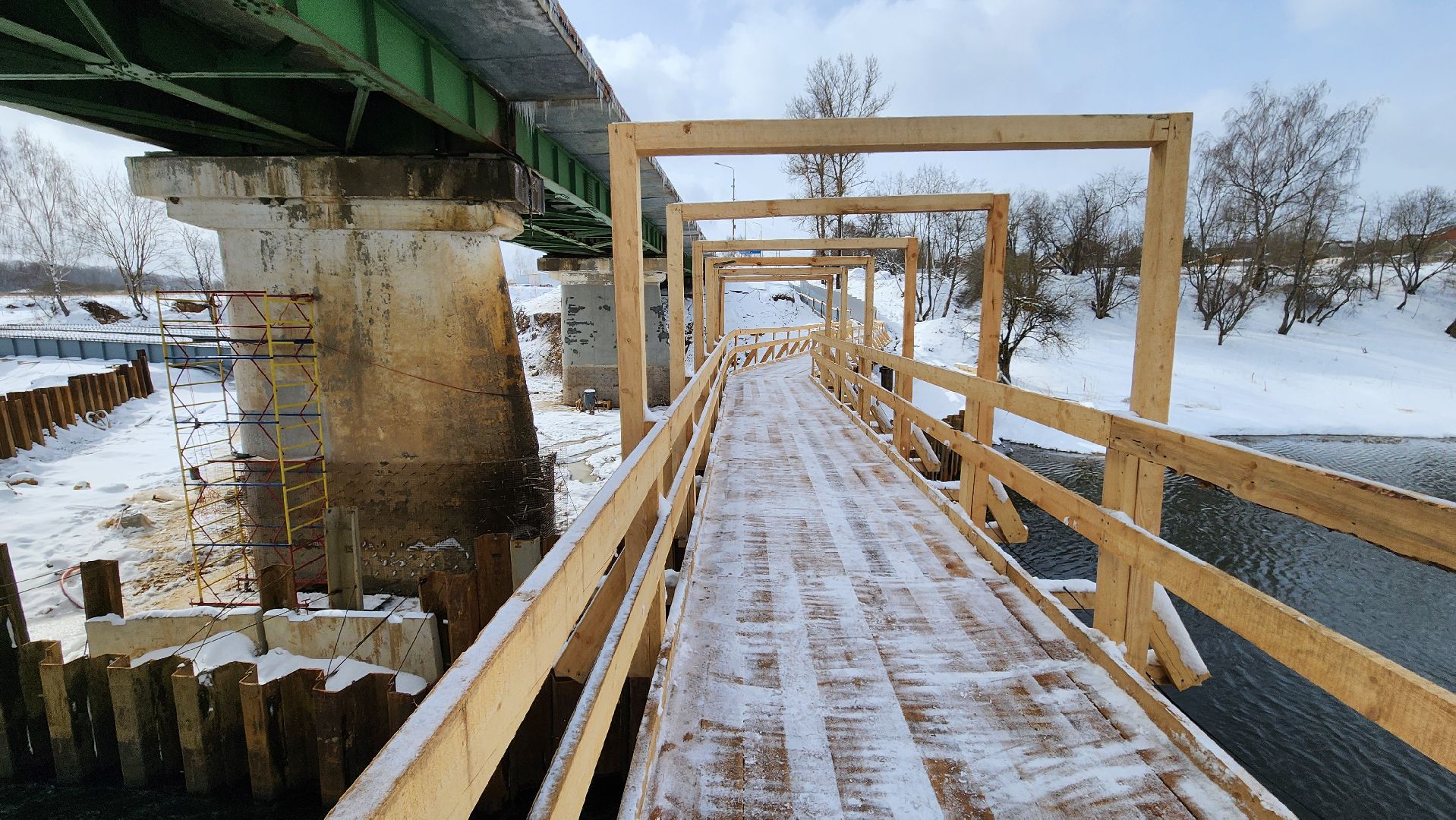 Ремонт моста, Транспорт, Поречье, Руза,