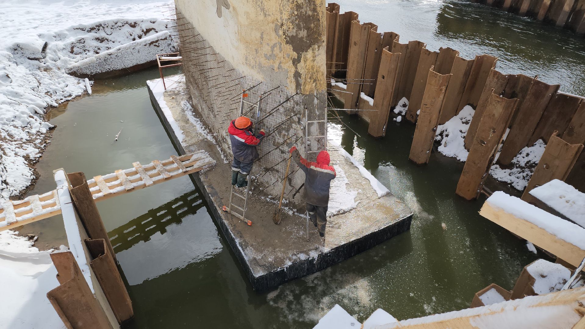 Ремонт моста, Транспорт, Поречье, Руза,