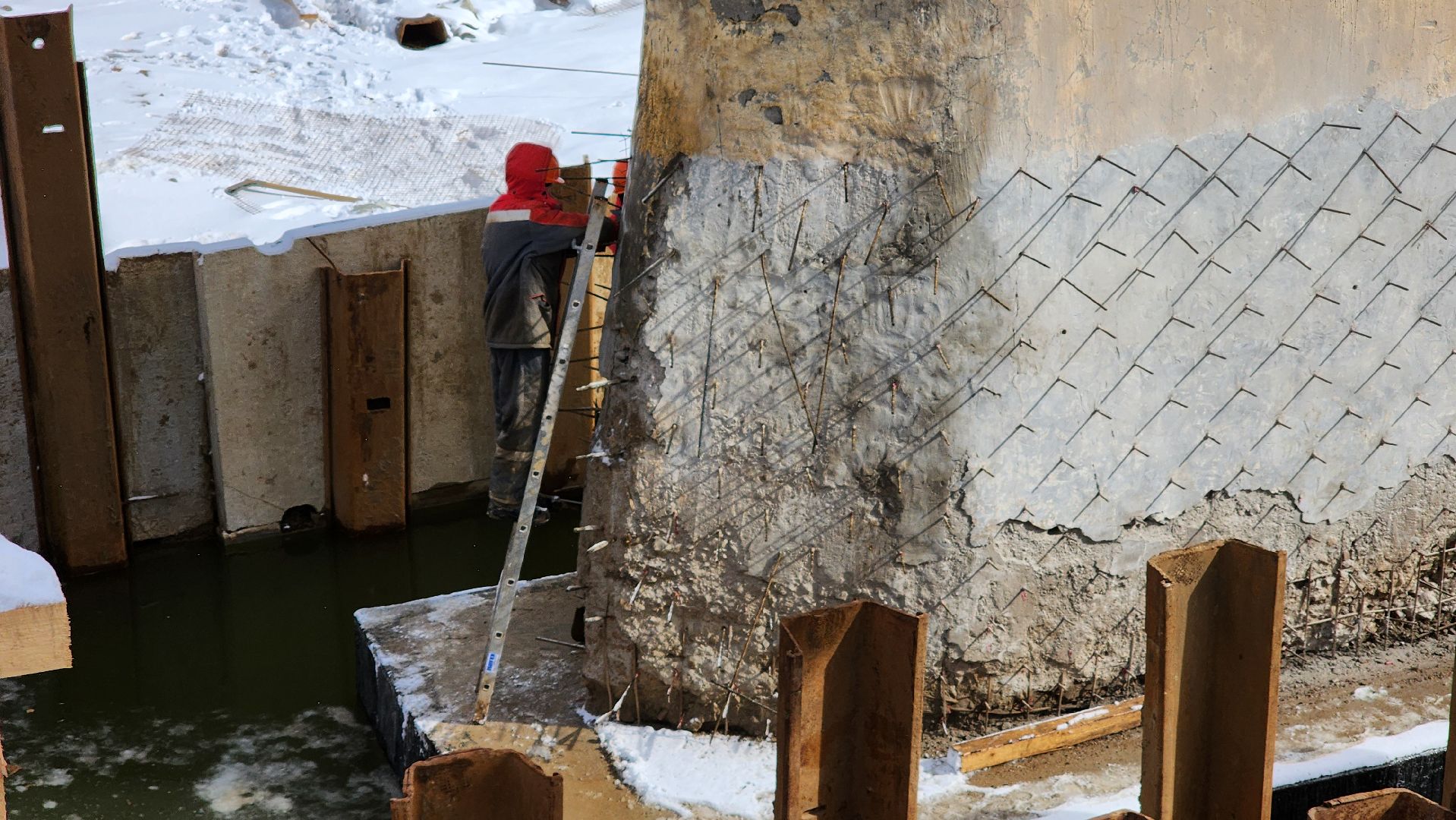 Ремонт моста, Транспорт, Поречье, Руза,