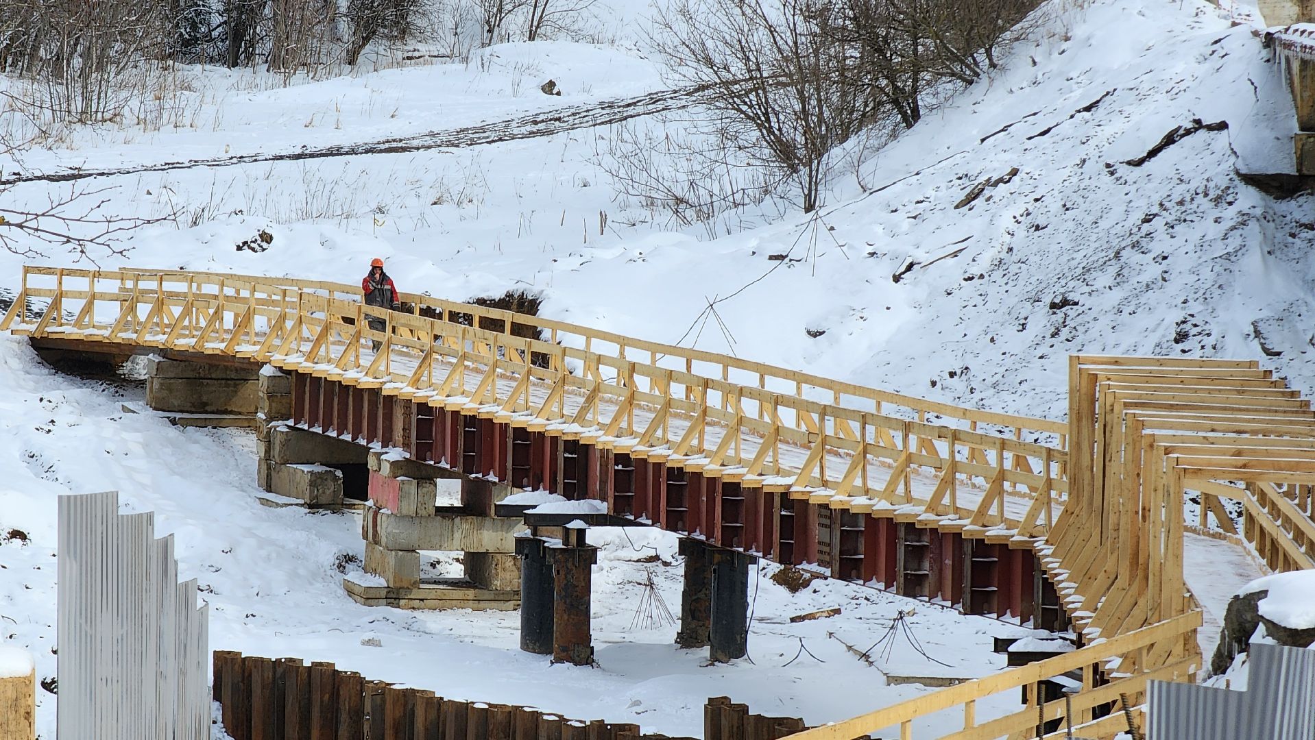 Ремонт моста, Транспорт, Поречье, Руза,