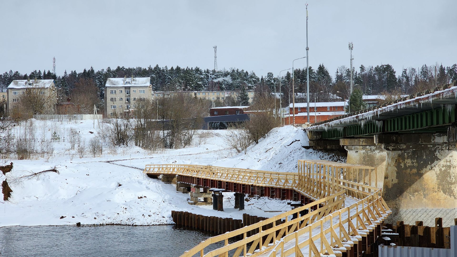 Ремонт моста, Транспорт, Поречье, Руза,
