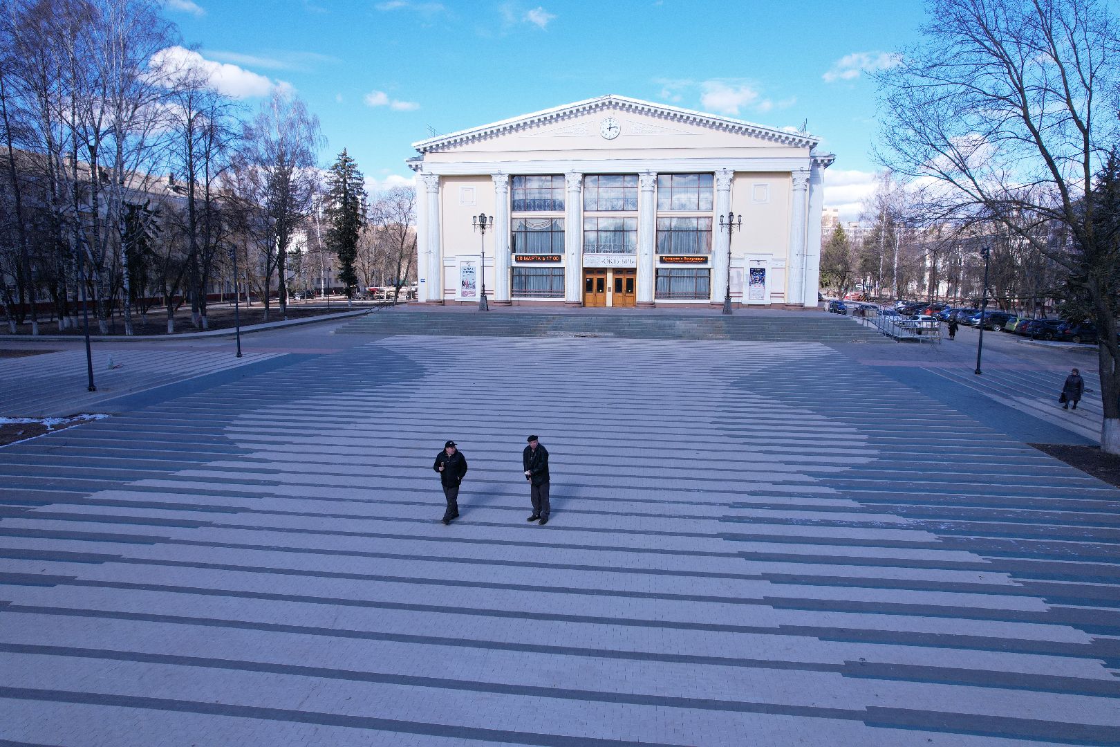 видео с коптера, площадь космонавтов в дубне, благоустройство дубны,