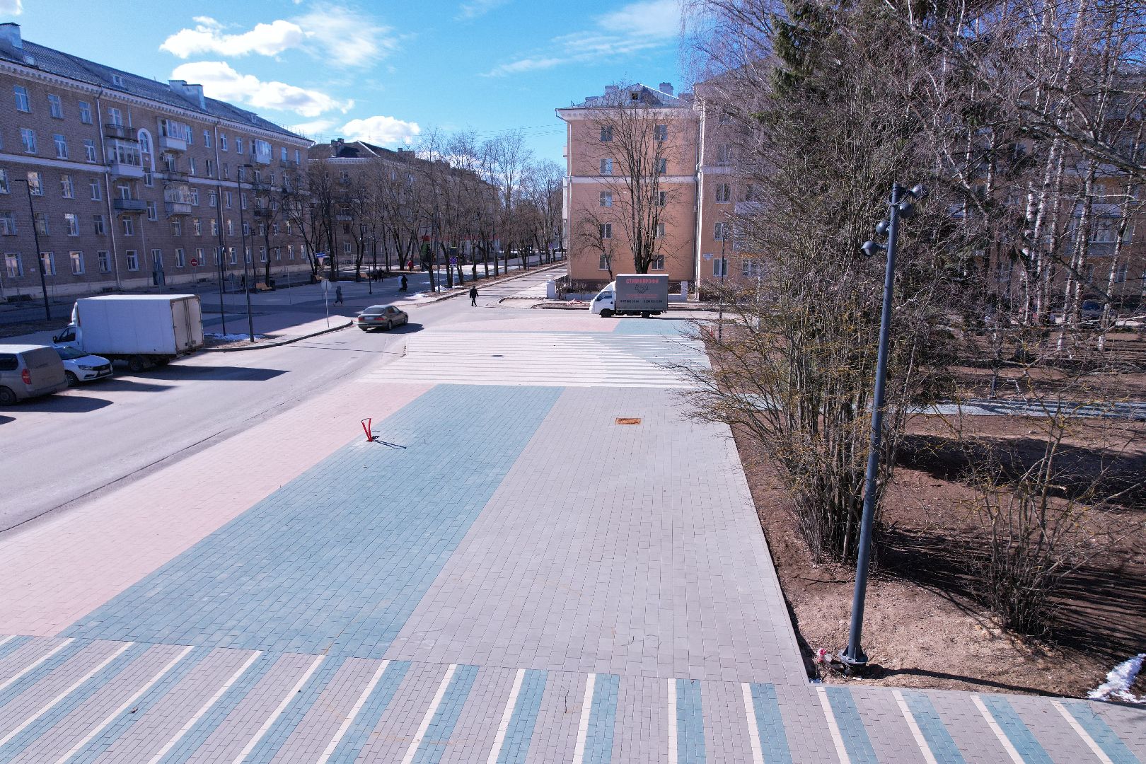 видео с коптера, площадь космонавтов в дубне, благоустройство дубны,