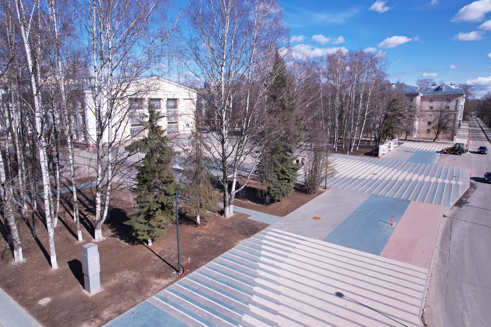 видео с коптера, площадь космонавтов в дубне, благоустройство дубны,