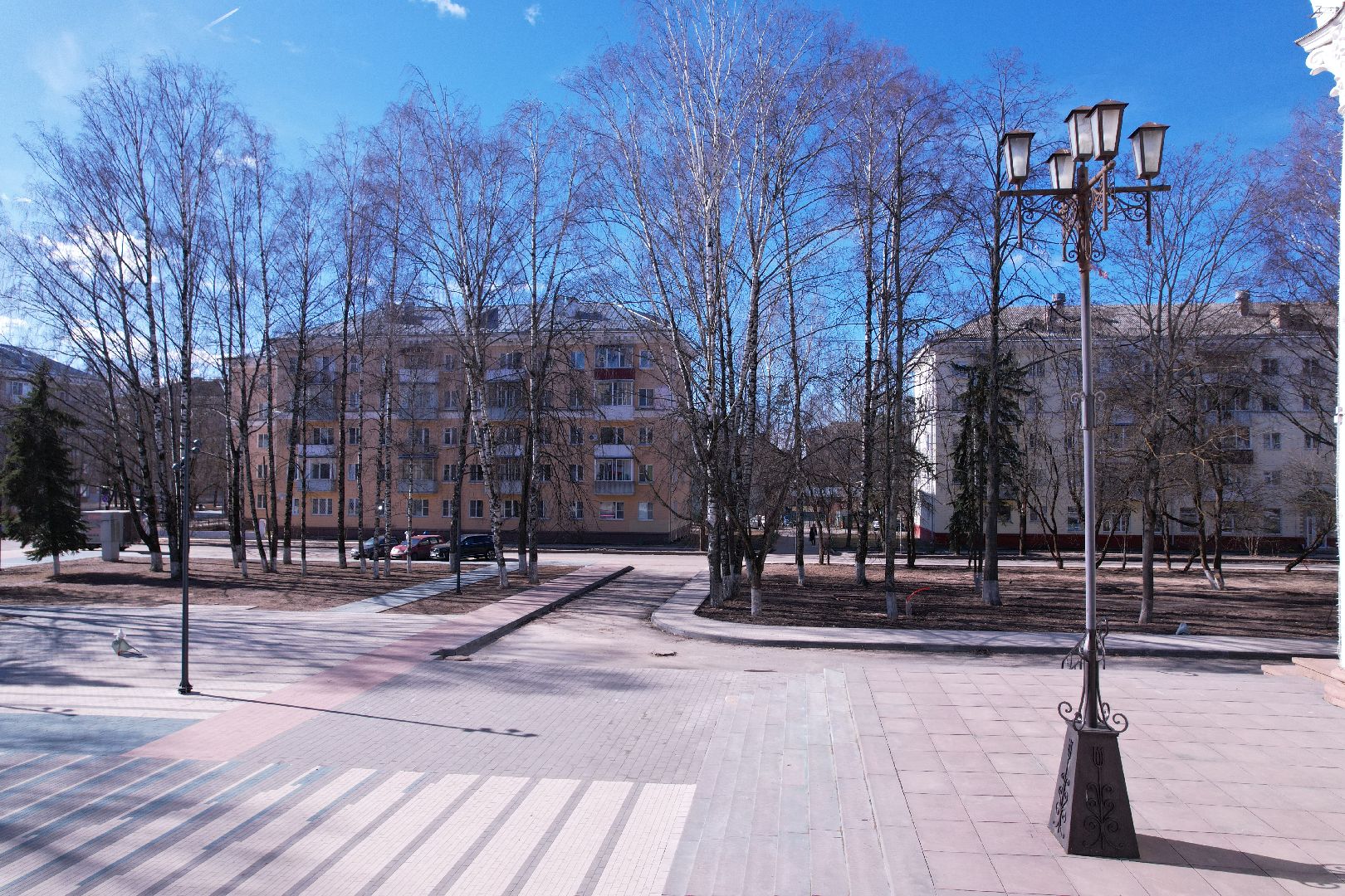 видео с коптера, площадь космонавтов в дубне, благоустройство дубны,