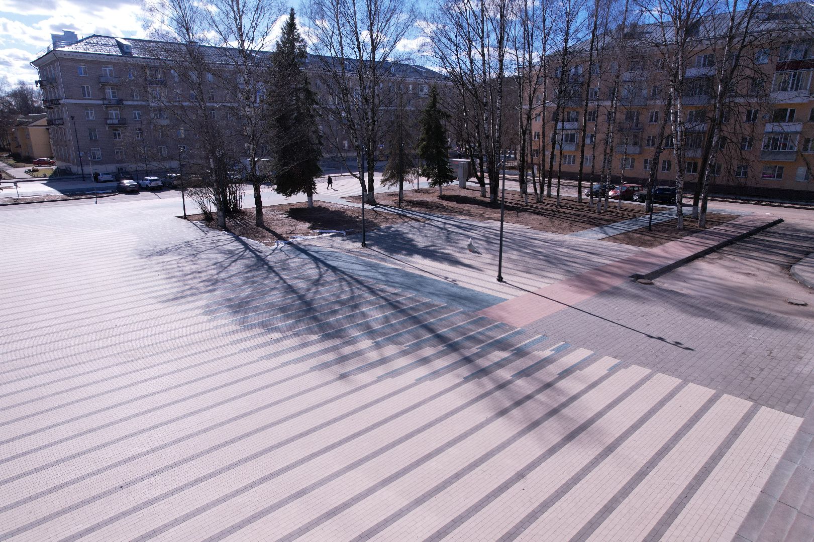 видео с коптера, площадь космонавтов в дубне, благоустройство дубны,