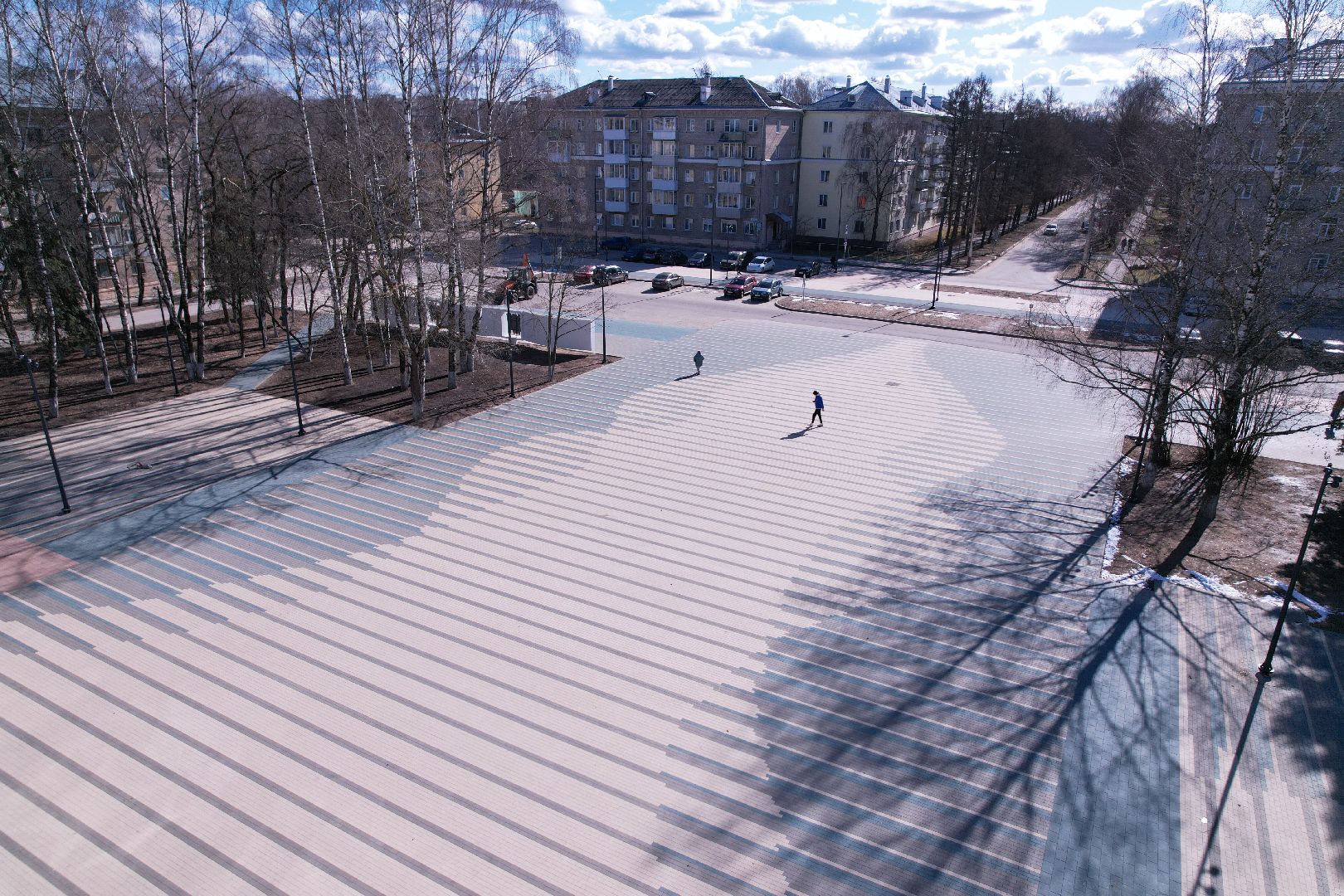 видео с коптера, площадь космонавтов в дубне, благоустройство дубны,