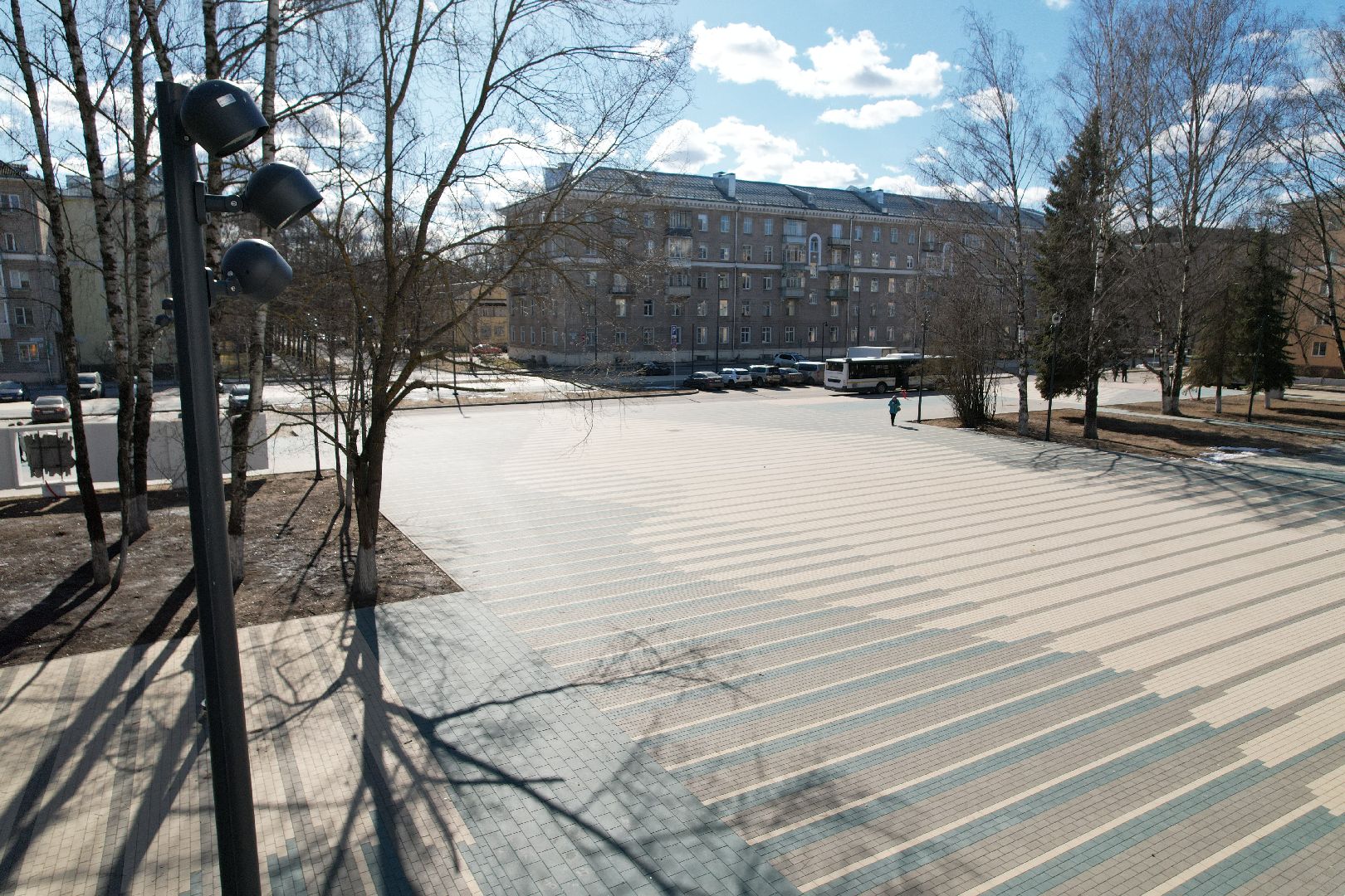 видео с коптера, площадь космонавтов в дубне, благоустройство дубны,