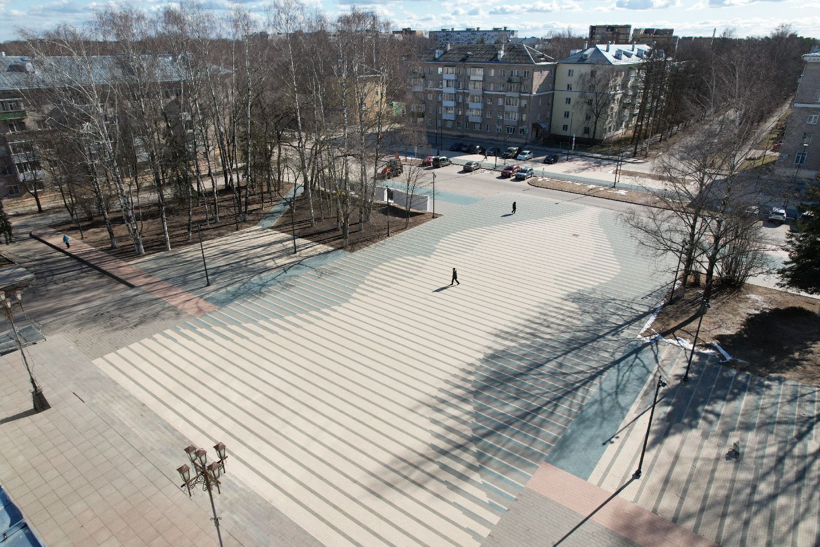 видео с коптера, площадь космонавтов в дубне, благоустройство дубны,