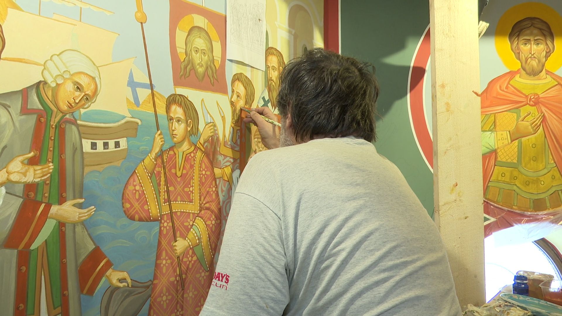 реутов, часовня, реконструкция, лики святых,