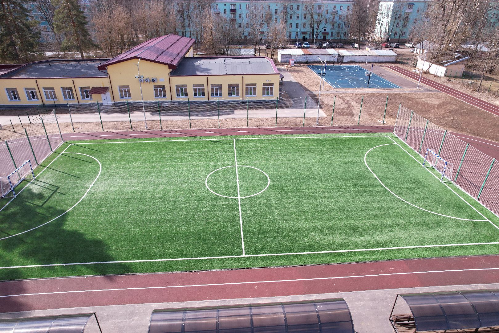 видео с коптера, школа 1 в дубне, капремонт школы в дубне,