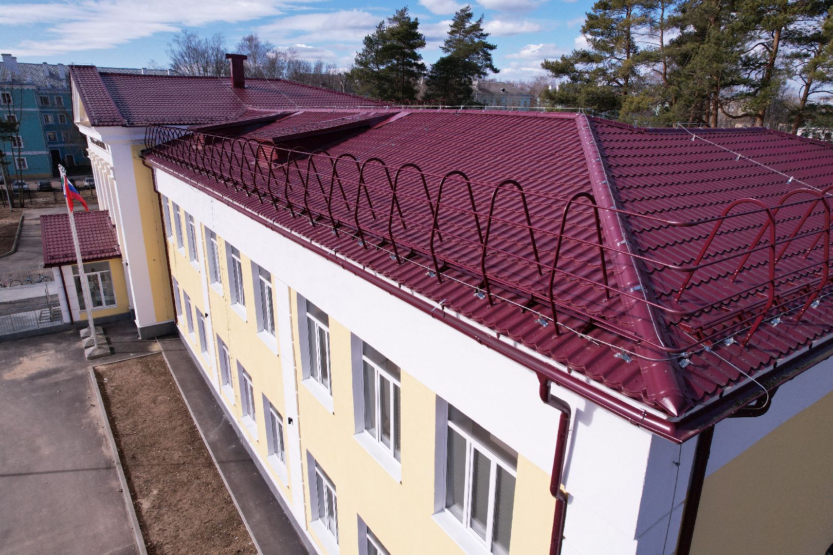 видео с коптера, школа 1 в дубне, капремонт школы в дубне,