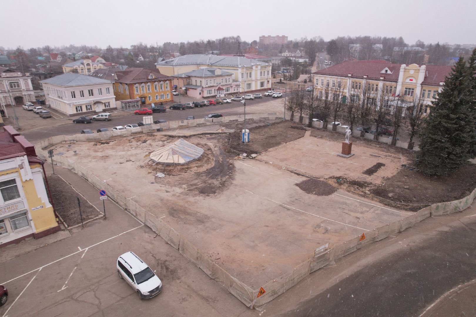 видео с коптера, реконструкция площади карла маркса, благоустройство талдома,