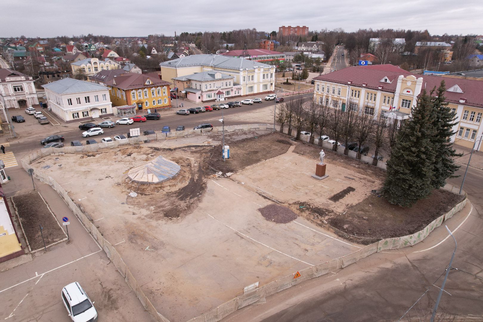 видео с коптера, реконструкция площади карла маркса, благоустройство талдома,