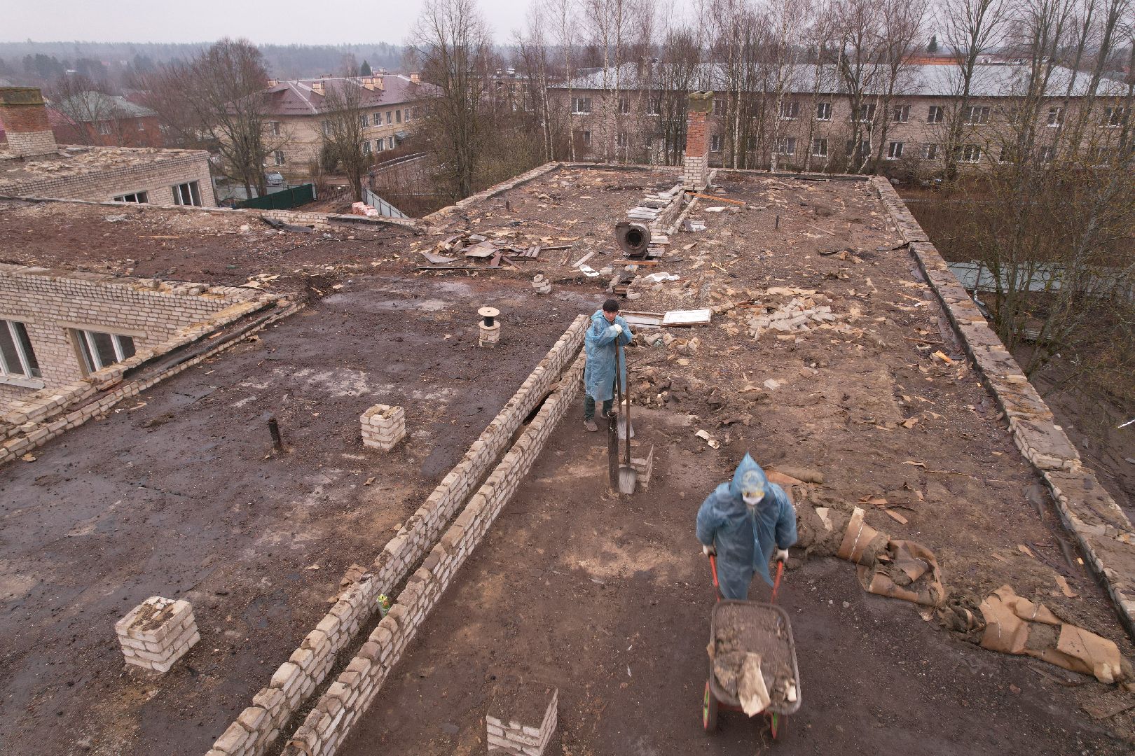 видео с коптера, капремонт детского сада в рузе, детский сад в Колюбакино,